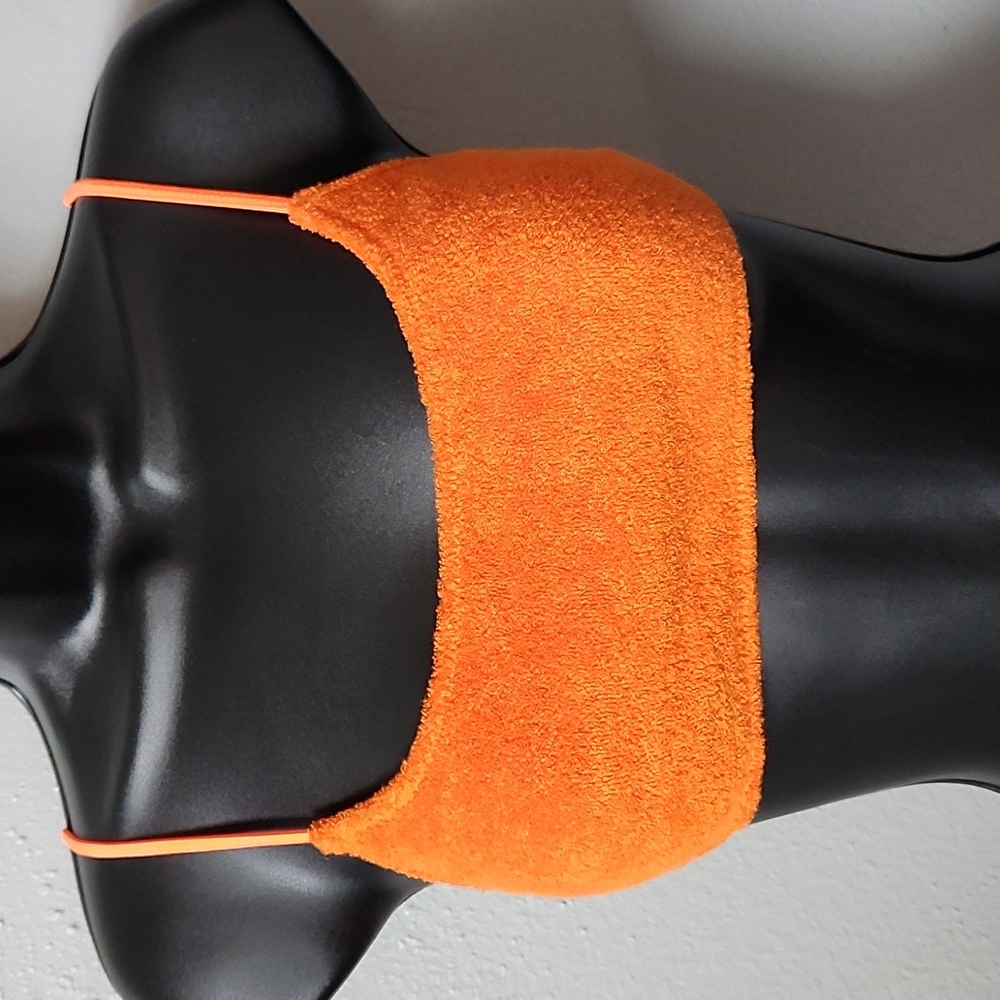 Orange Terry cloth bathing suit top - Picture 1 of 4